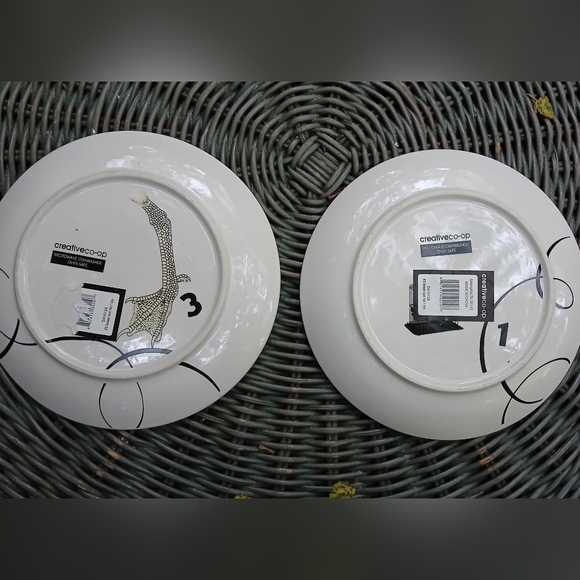 Pair Creative Co-Op Wildlife Birds Home Love Stoneware Plates Audubon Style 8" - Picture 4 of 6